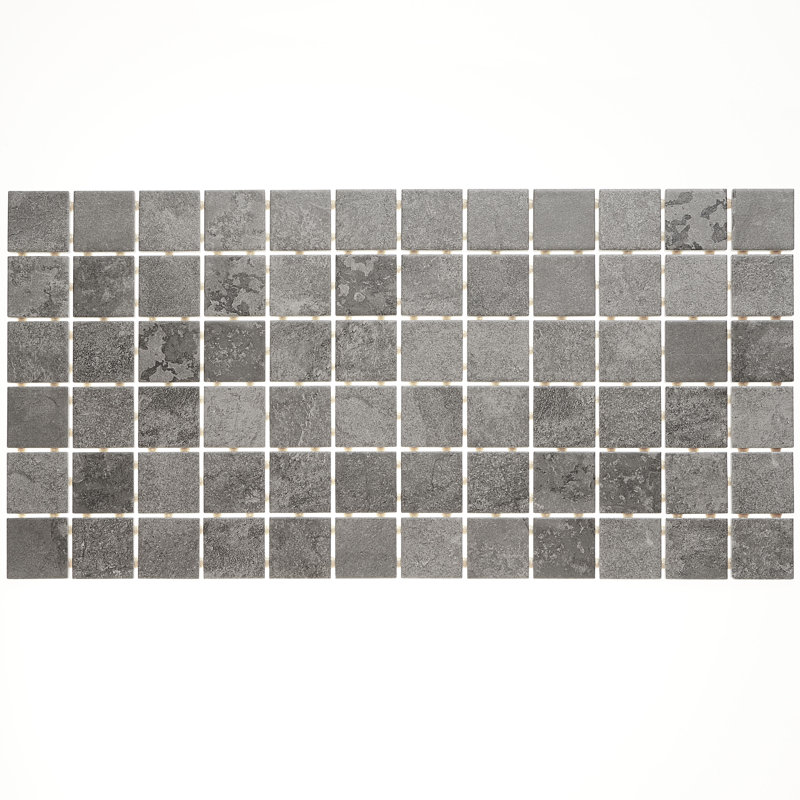 Slate Attaché 2" x 2" Porcelain Mosaic Wall & Floor Tile, Meta Dark Gray