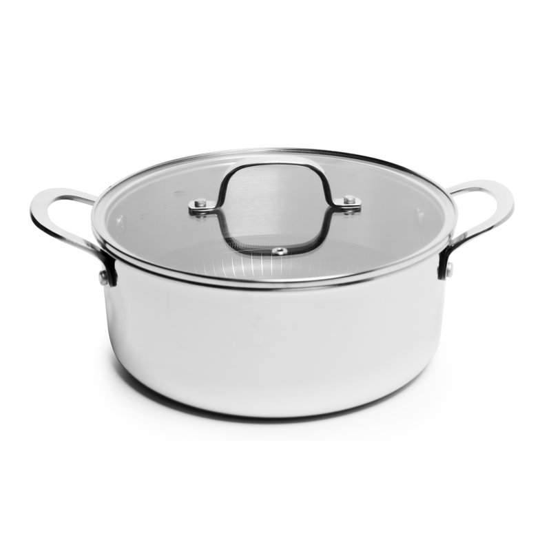 Lexi Home Modern Kitchen Basics 4.8 Quarts Non-Stick Stainless Steel Soup Pot