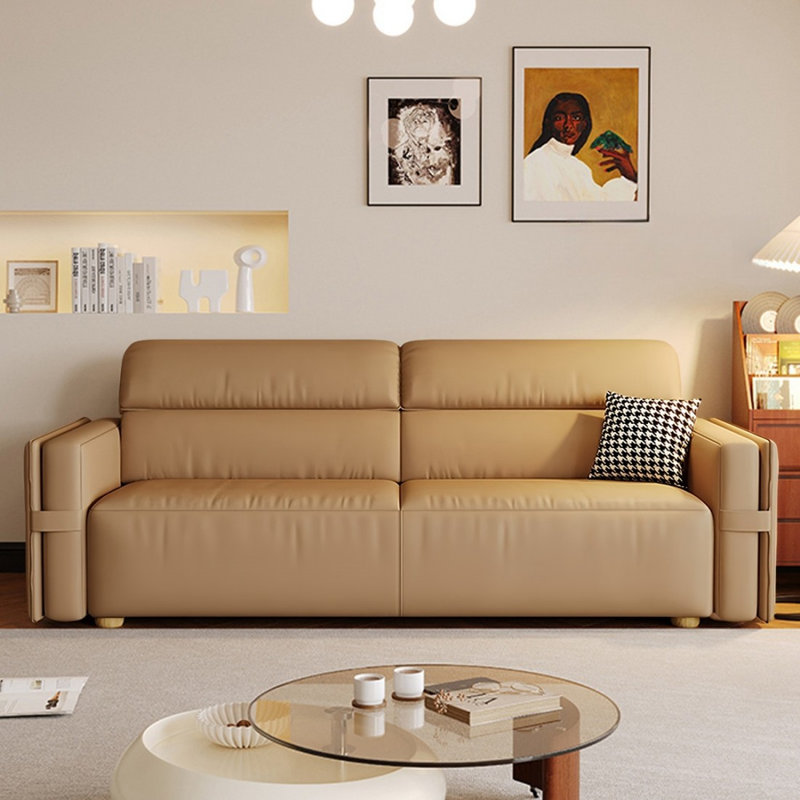 Coussin convertible 64,96 po en polyester brun, 33.46"H x 64.96"L x 29.53"W