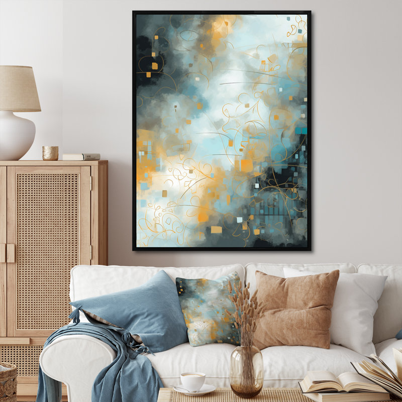 «Norene Abstracted Vibrant Expressions II», reproduction sur toile, H 20 po x l 12 po x P 1 po, Cadre flottant noir