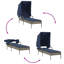 Chaise longue Latitude Run® avec auvent en rotin de polyester noir-743067101