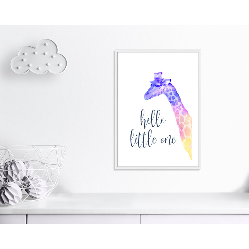Hello Little One, art encadré, H 35,5 po x l 25,5 po x P 1,19 po, Cadre blanc