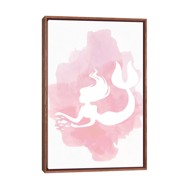 Sirène - impression d'art graphique, H 26 po x l 18 po x 1,5 po, Toile avec cadre brun, Pas de tapis