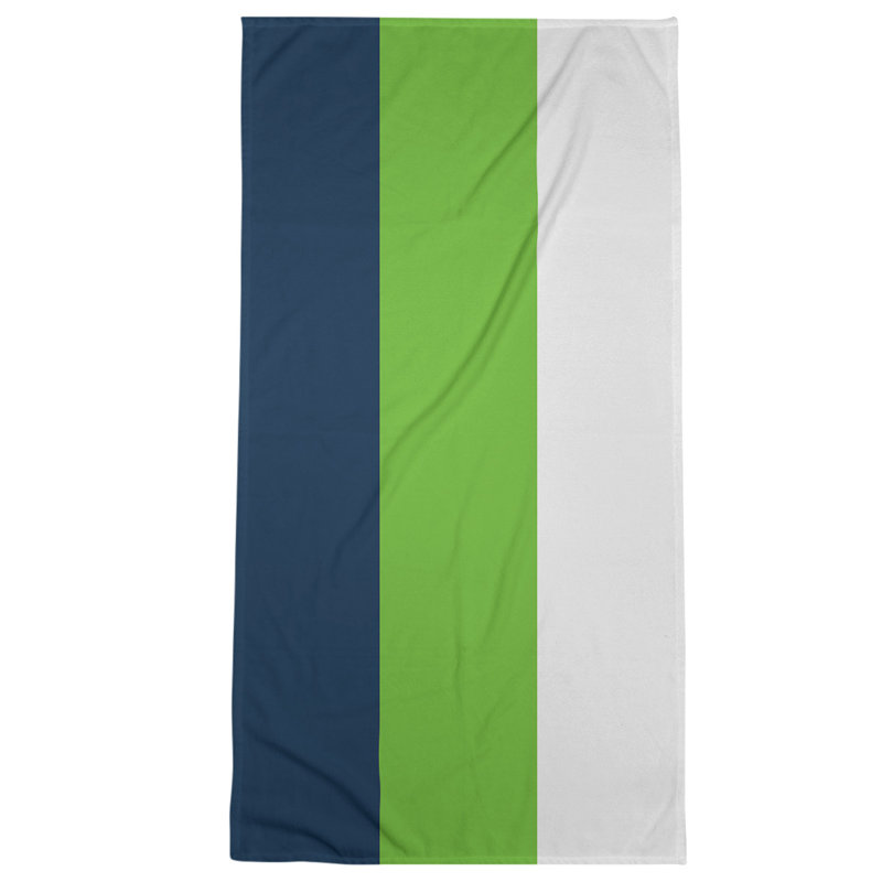 Bath Towel, Prussian Blue/Green/White