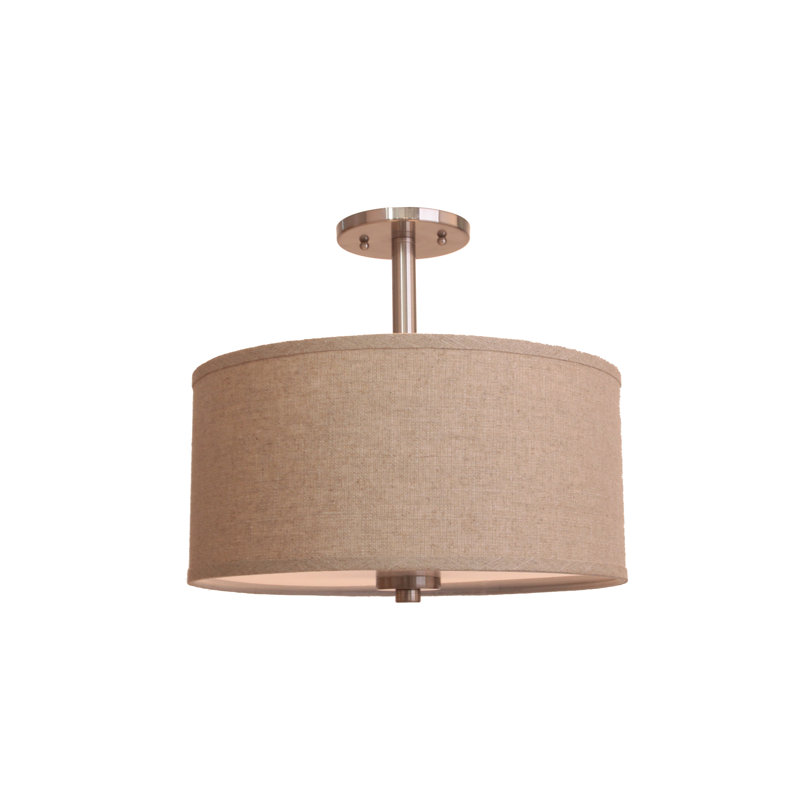 Plafonnier semi-encastré 3 lumières Smeralda, Bronze, Brûlé, H 10,5 po x l 14,5 po x P 14,5 po