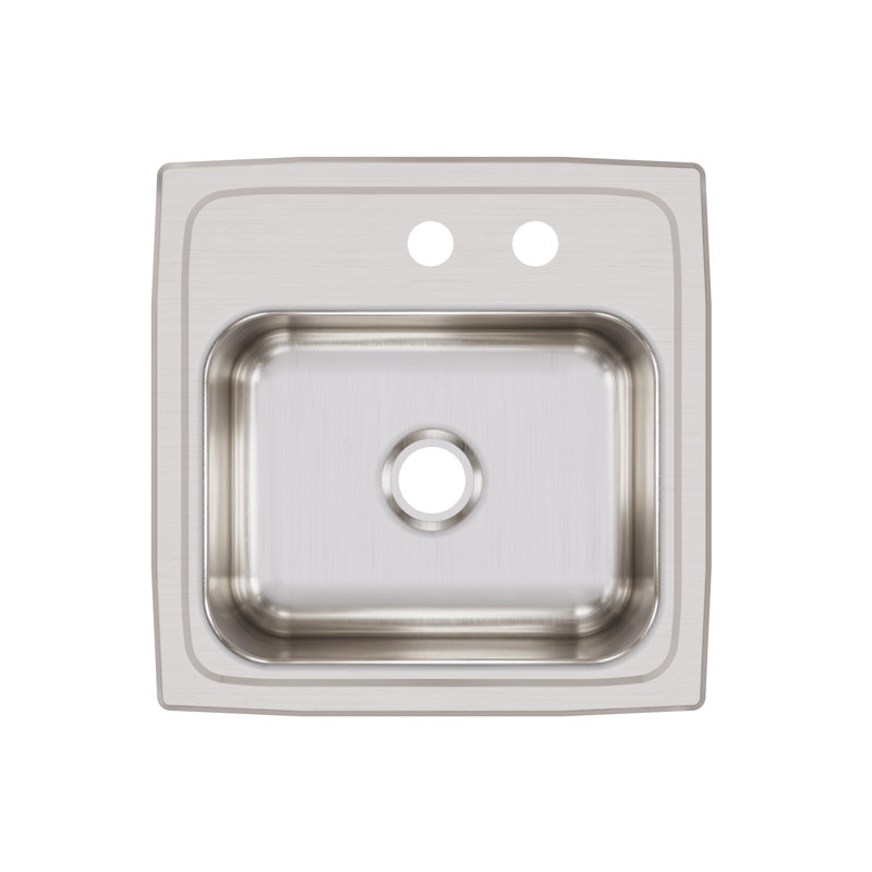 Lustertone 15'' L x 15'' W Drop-In Kitchen Sink, MR2 hole