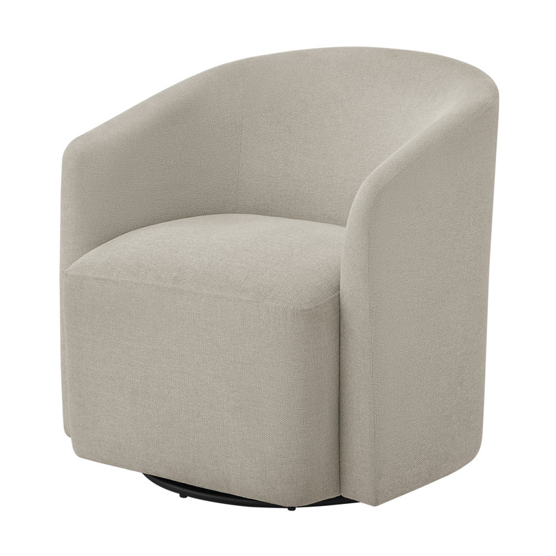 Fauteuil demi-tonneau Arlo, Mélange de polyester beige