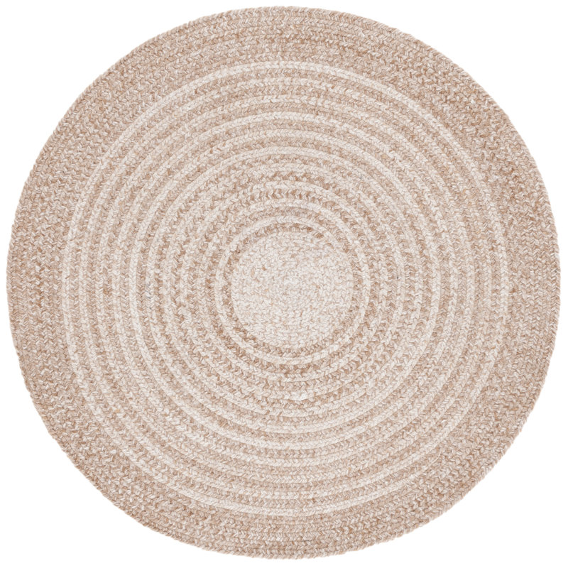 Braided 809 Hand Woven Pet Yarn Pile Geometric Rug, Round 5'