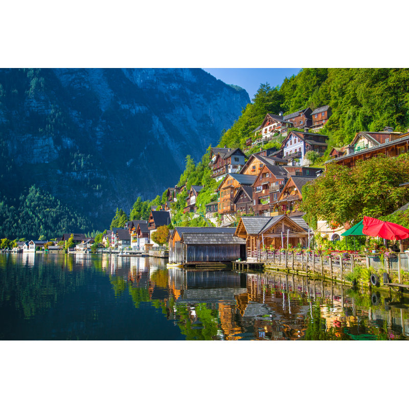 Hallstatt au lever du soleil, H 8 po x l 12 po
