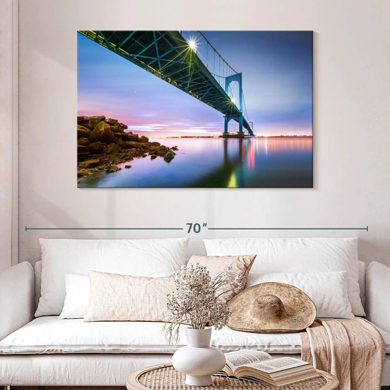 Lilie Whitestone Bridge At Dusk, 32" H x 48" W