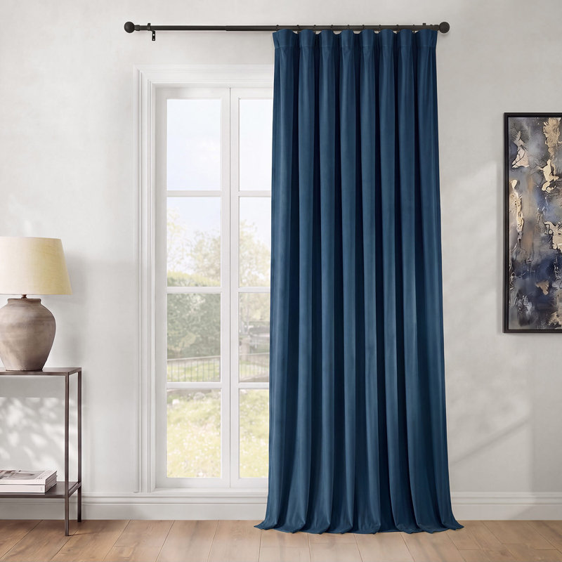Rideaux en velours moelleux Matra pour chambre à coucher ‑ rideaux obscurcissants pour les fenêtres de salon, panneau simple