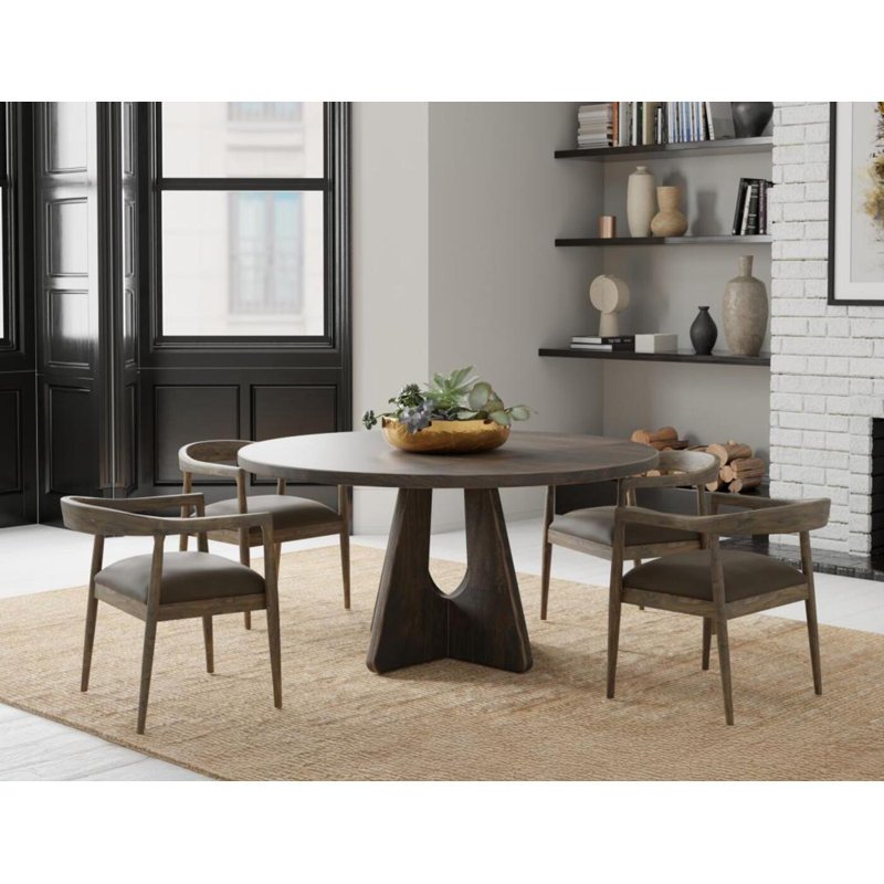 Black Balam, Round Dining Table With 4 Chair
