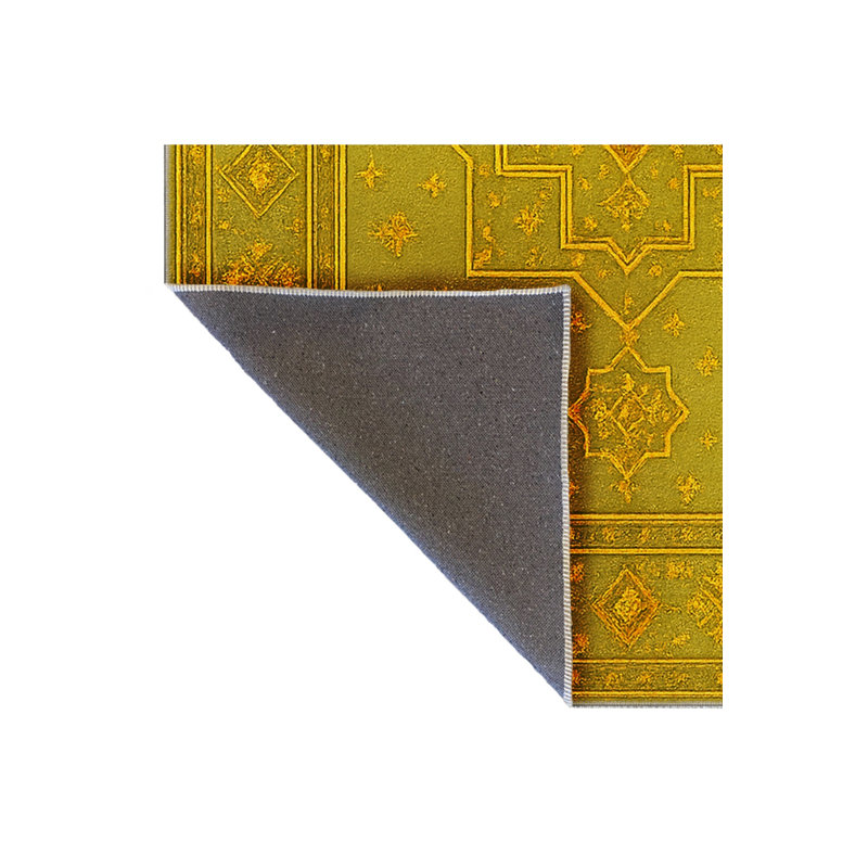 Tapis vert tissé à motif lavable Mosso, 2'4" x 3'11"