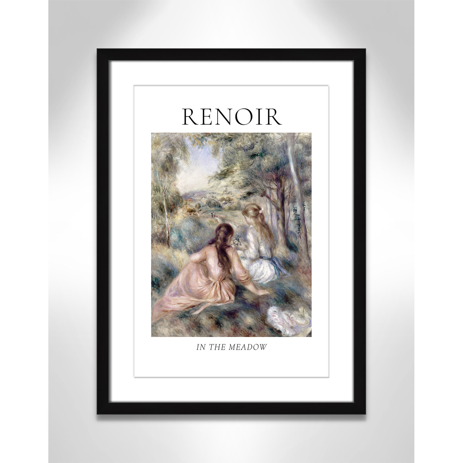 Old Masters Collection "In the Meadow" Print, Black Single Picture Frame, Yes, 23" H x 17" W x 1.25" D