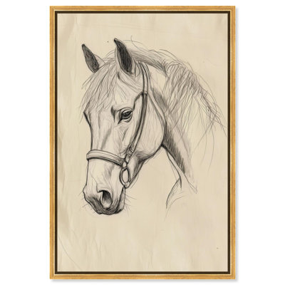 «Charcoal Gaze I», reproduction sur toile par Art Remedy, cadre doré, 30 x 45