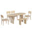 Ensemble de table de salle à manger 6 pièces avec banc, ensemble de chaises de table ovales pour 6 personnes, ensemble de salle à manger de style moderne, naturel