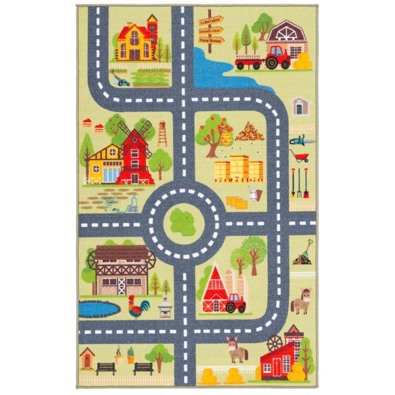 Kids Playhouse 200 Performance Machine Washable Rug, Rectangle 3'3" x 5'3"