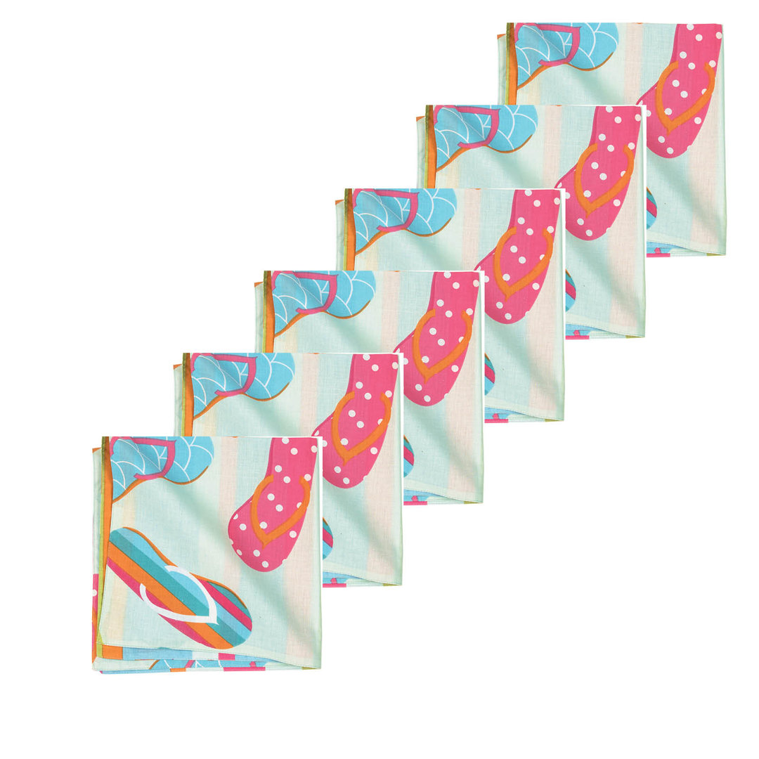 Cotto Flip Flop Life Cotton Napkin (Set of 6) Highland Dunes