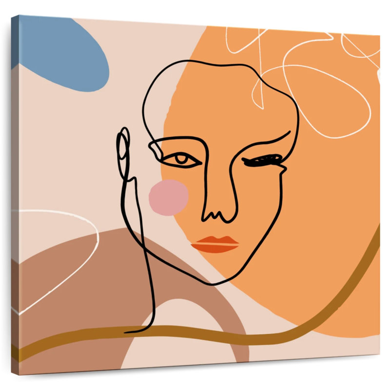 Leisha Outline Female Face, 24" H x 24" W