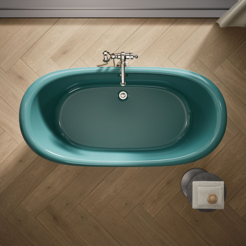 Artifacts 66-1/8 In. X 32-1/2 In. Freestanding Bath, Teal