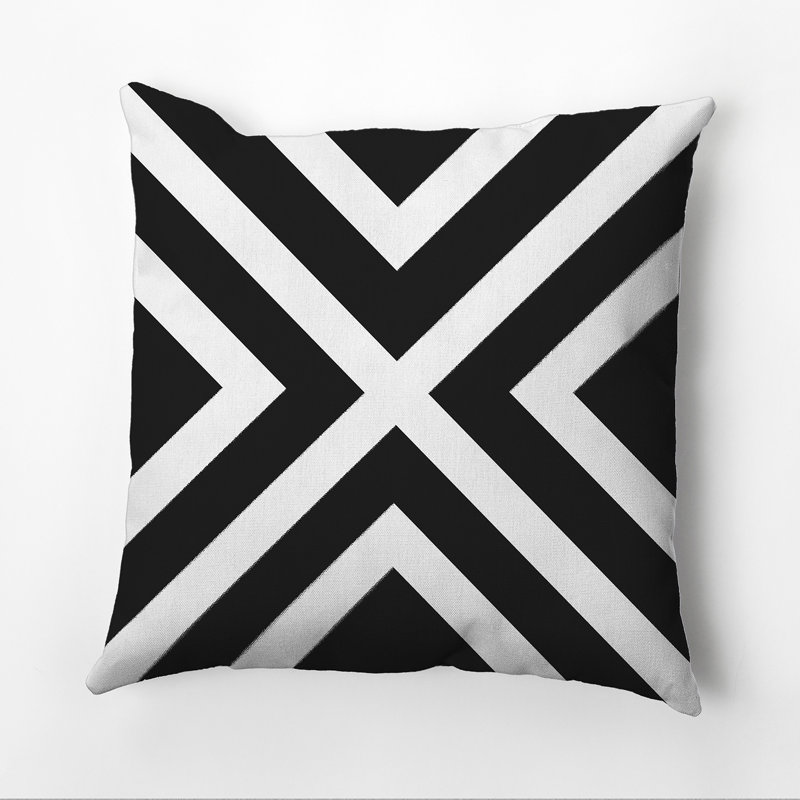 Stripe Geometric Reversible Throw Pillow, 20" H x 20" W x 7" D