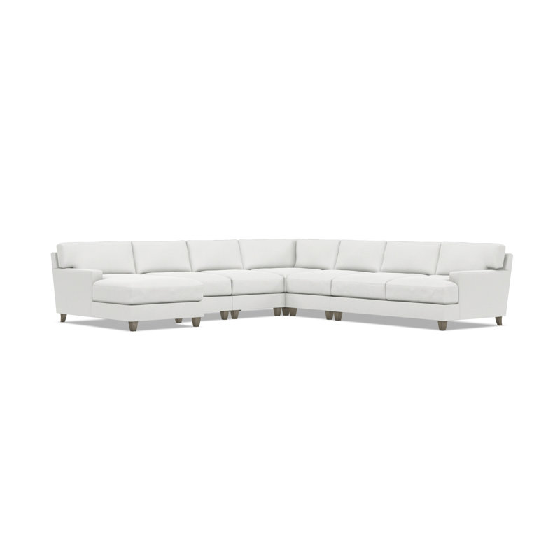 Mila Sectional, White Polyester Blend, 33.5" H x 137" W x 137" D, Left Hand Facing