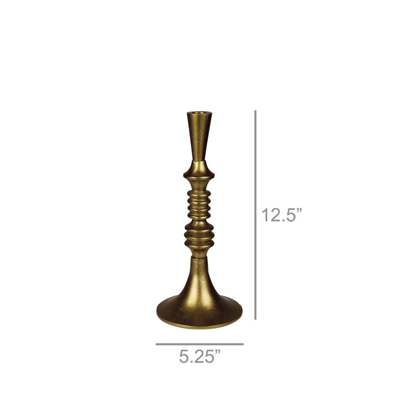 Bougeoir de table en laiton, H 12,50 po x l 5,25 po x P 5,25 po