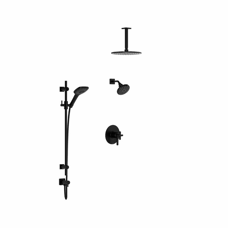Apothecary Thermostatic Shower Faucet with Rough-in Valve, Matte Black