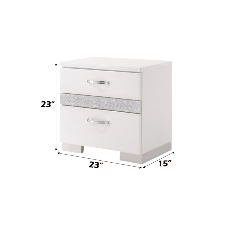 Élégante table de bout de chambre blanche avec style - Rehaussez l'ambiance de votre table de chevet ultrabrillante