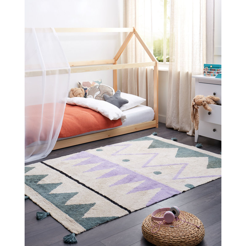 Pegfair Rectangle 140 cm x 200 cm Geometric Cotton Hand Tufted Area Rug