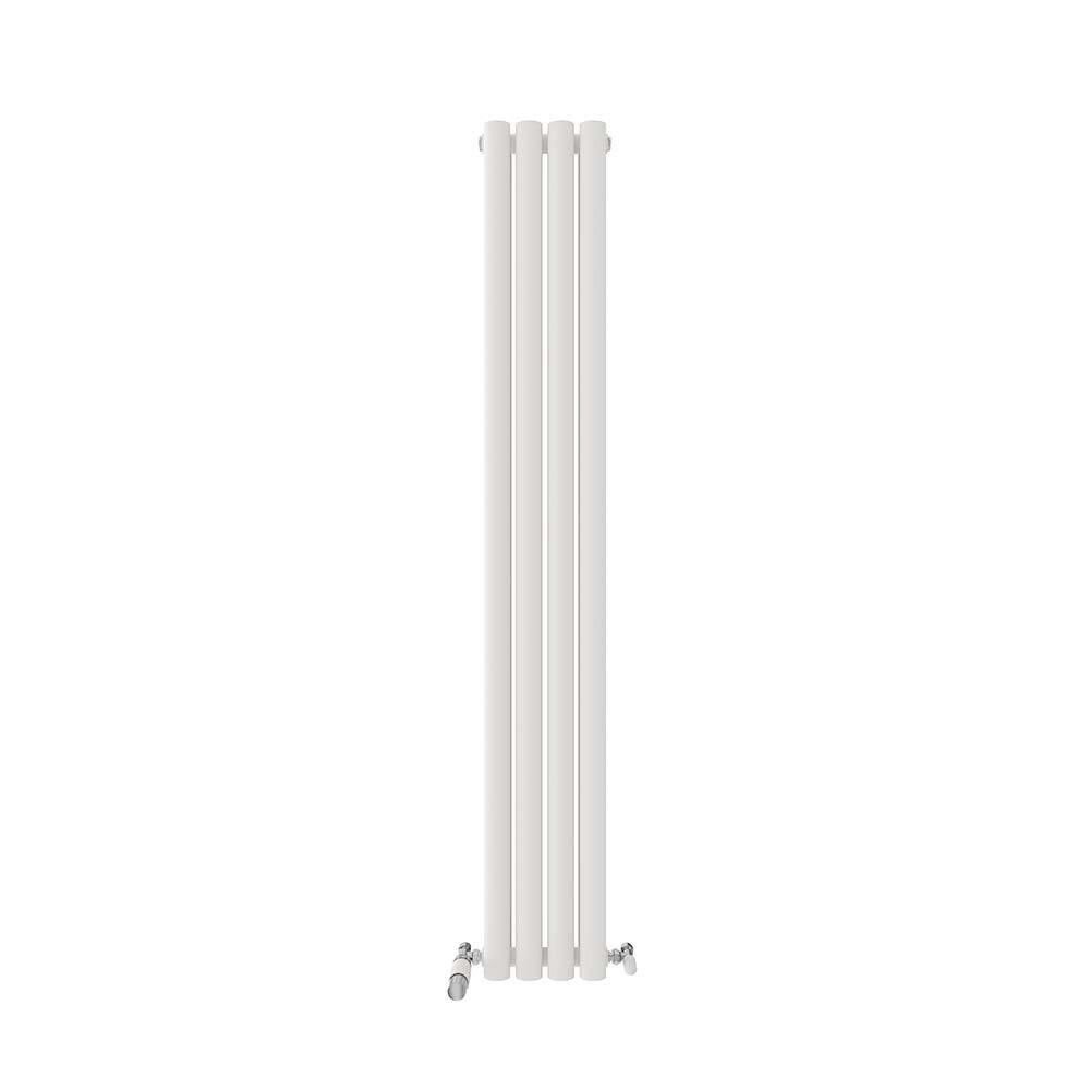 iBathUK Princia Vertical Double Oval Panel Radiator Angled Valve