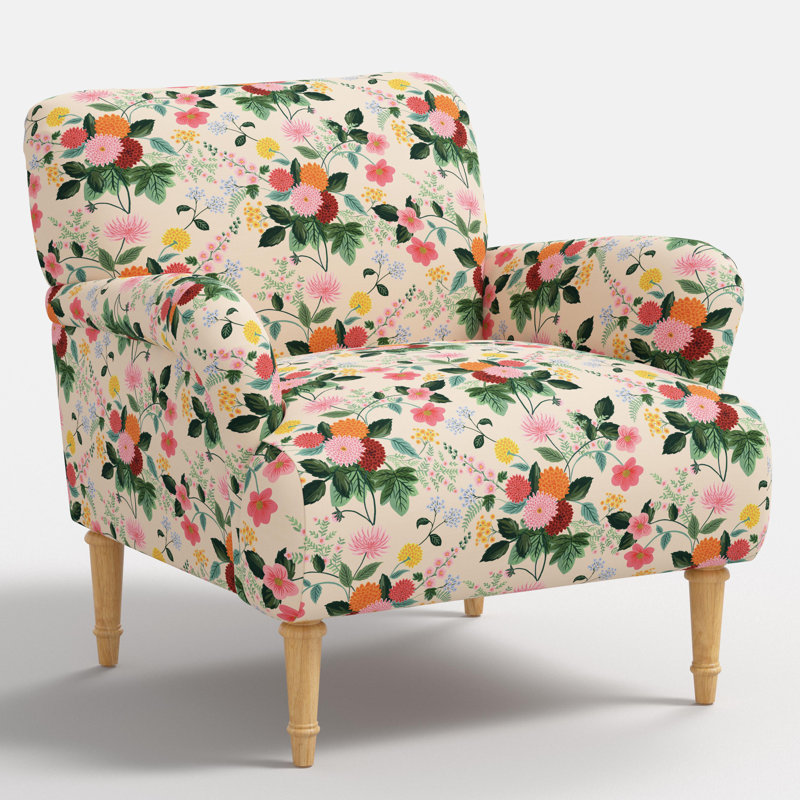 Bristol Armchair In Dahlia Multi, Dahlia Multi, Natural