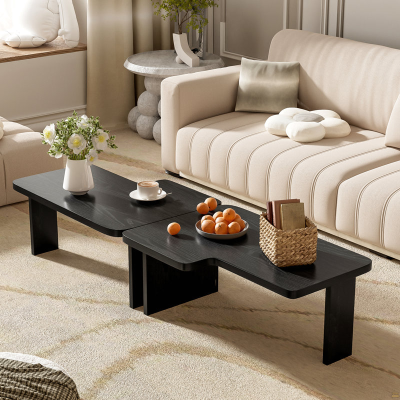 Ensemble de tables basses, tables basses rectangulaires, Noir