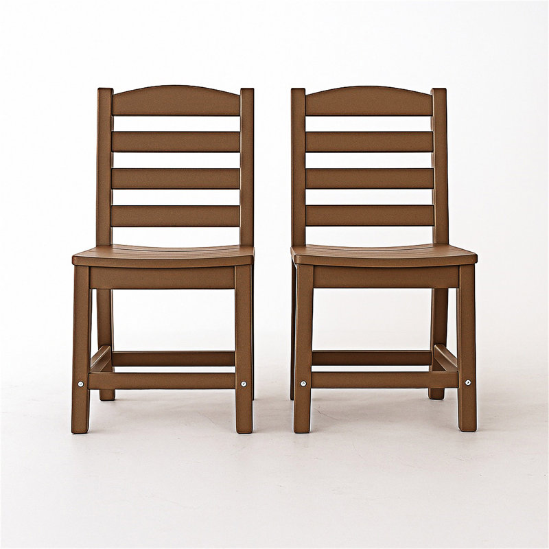 Ensemble de 2 chaises d'extérieur sans accoudoirs, Brun