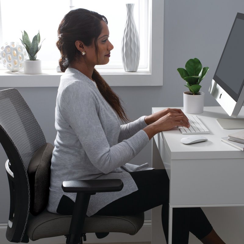 GForce Memory Foam Lumbar Cushion in Black