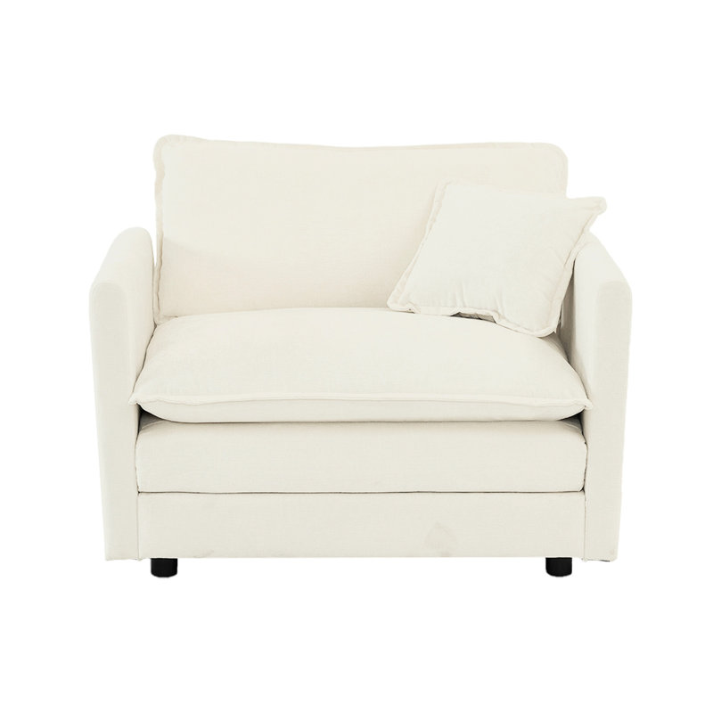 Canapé modulaire blanc: 3 salles de séjour rembourrées et respirantes - avec chenille haute et structure