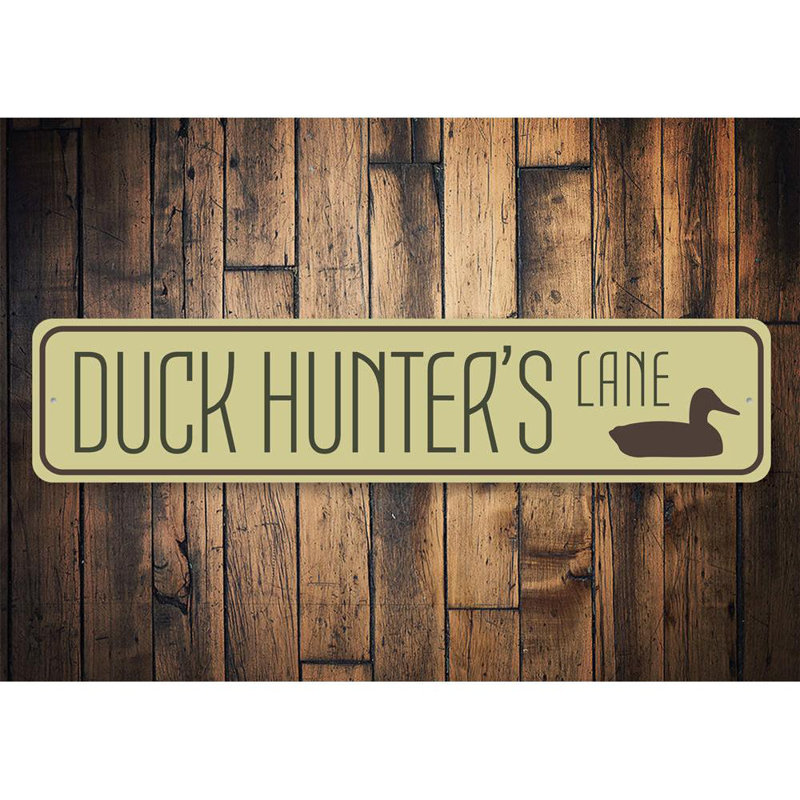 Plaque en aluminium Duck Hunter's Lane, H 4 po x l 18 po x P 0,04 po
