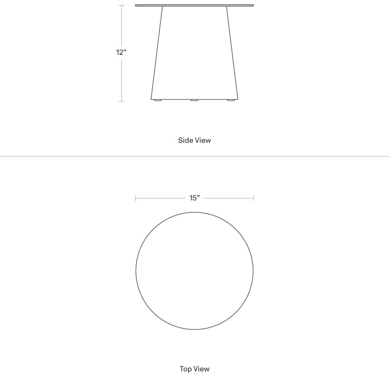 Table d'appoint Circula, Blanc, H 12 po x l 15 po x P 15 po