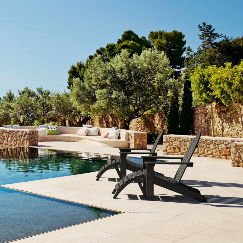 Chaise Adirondack en plastique Bickford, Noir, noir, noir, noir
