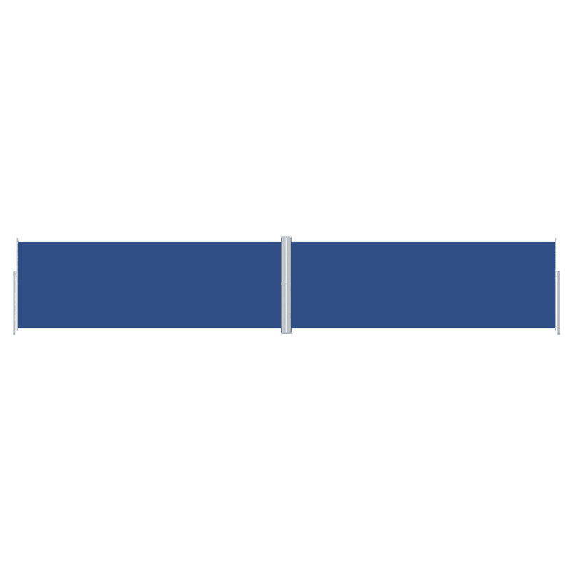 Dakota Fields 1000cm W x 220cm D Plastic Cover Motorised Retractable Side Awning, 180cm H x 1000cm W x 220cm D, Blue