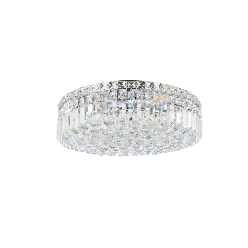 Mekhi Flush Mount, Chrome, 6 Lights, 5.5" H x 20" W x 20" D