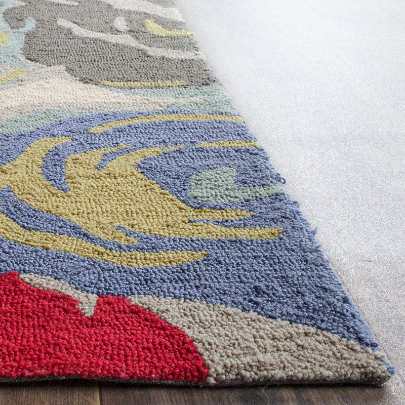 Doyle Hand Hooked Performance Floral Rug, Runner 2' x 6'