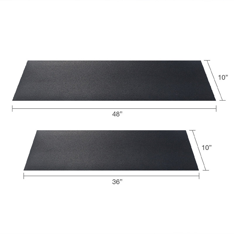 Tapis de marche en caoutchouc «Elephant Bark» en caoutchouc 5 mm (paquet de 6) - noir, Rectangle 10 po x 3 pi