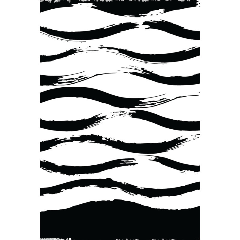 Black White Waves - Wrapped Canvas Painting, 46cm H x 30cm W
