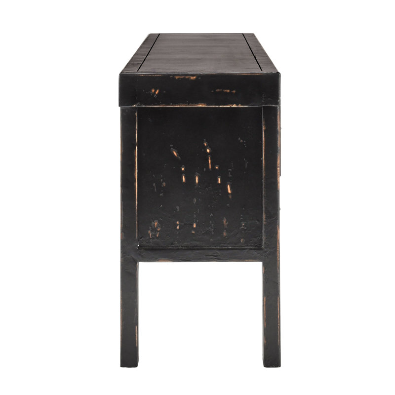 Lahey 93'' W Solid Wood Console Table, Black