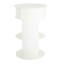Table d'appoint ronde d'intérieur en métal à 3 niveaux avec armoire à porte coulissante, blanc mat-2135773014