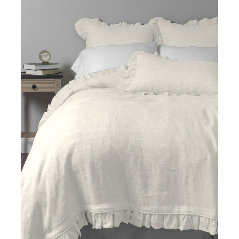 Basillo Linen Duvet Cover, Queen, Seaglass