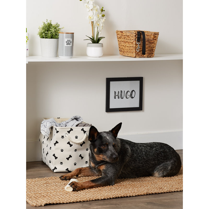 Cube ou bac en tissu, H 12 po x l 16 po x P 10 po, Noir