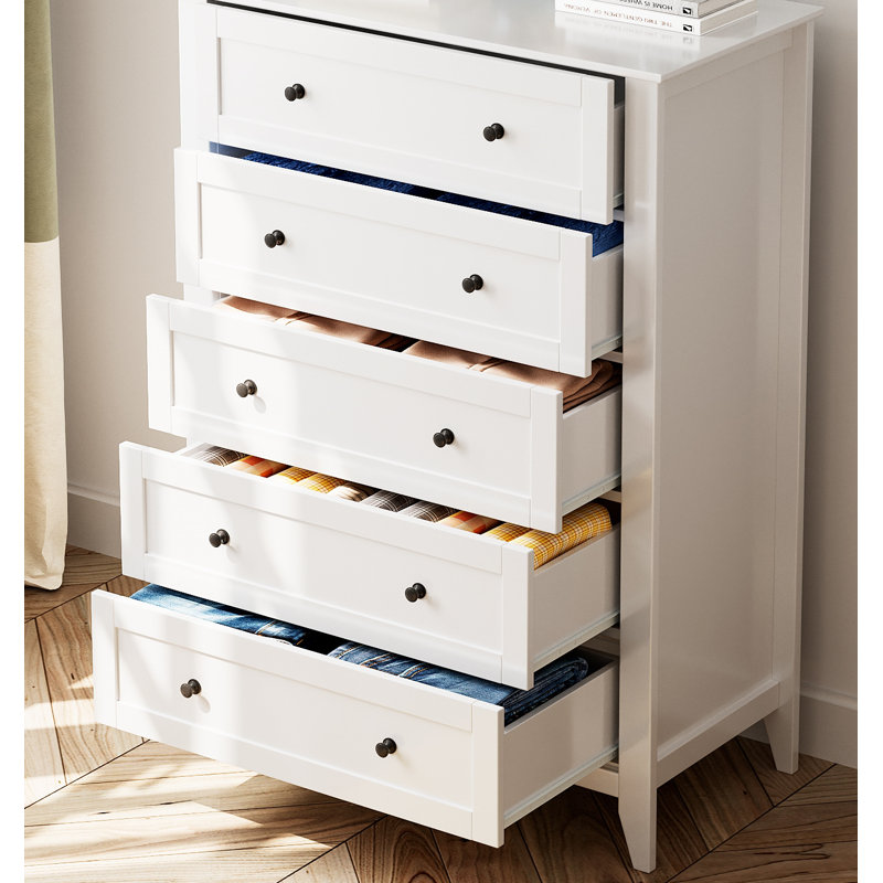 Commode 5 tiroirs 5 tiroirs, Blanc