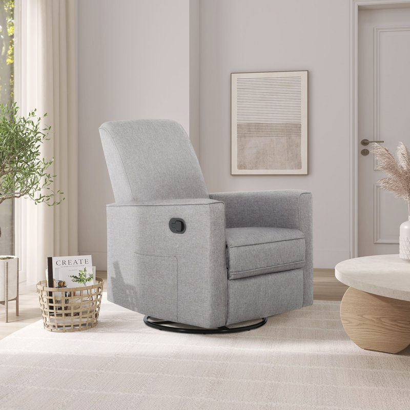 Chaise berçante inclinable, pivotante et pivotante Raleigh, Gris pâle
